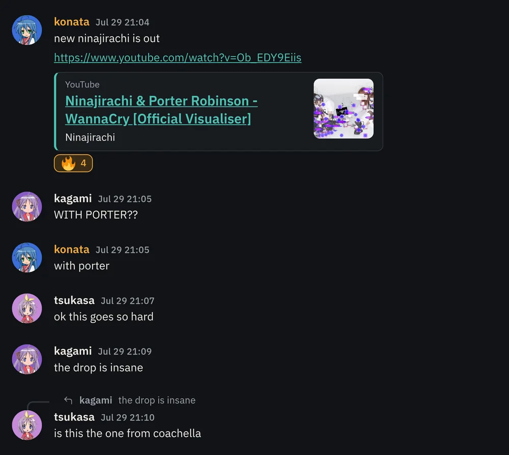 The music channel on the desktop